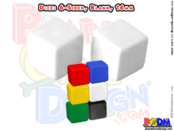Dice: 6-Sided Blank 16mm (Blank Dice) 6 styles to choose from!