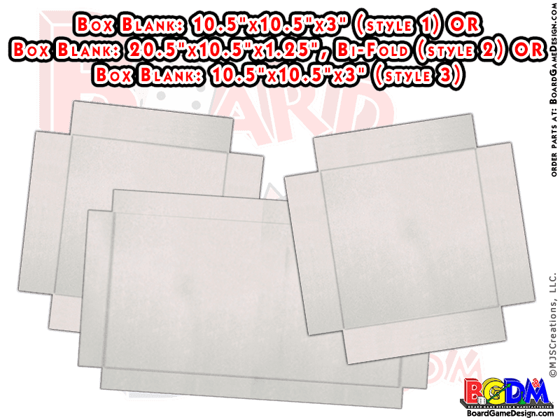 Blank Game Boxes (QUAD-style 1, BI-style 2, SIX-style 3)