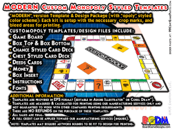 Custom Monopoly Templates for Sale – MODERN version Templates
