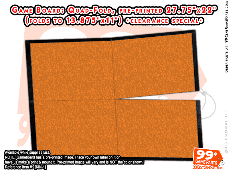 Game Board Clearance Sale 27.75″x22″ (KIN-1) *Clearance Special*