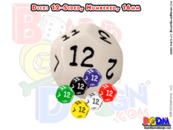 Dice: 12-Sided 16mm (Numbered Dice) Choose from 6 colors!