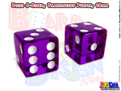 Dice: 6-Sided Blank 16mm (Translucent Purple Dice)